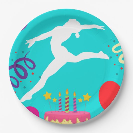 体操の誕生日パーティー ペーパープレート (正面)