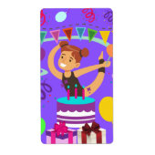 体操の誕生日パーティー ラベル (正面)