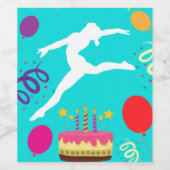 体操の誕生日パーティー ワインラベル (シングルラベル)