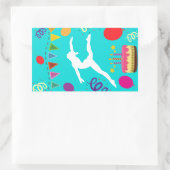 体操の誕生日パーティー 長方形シール (バッグ)