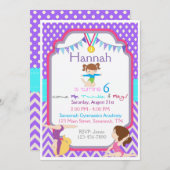 体操の誕生日招待状 招待状 (正面/裏面)