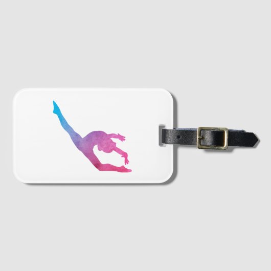 体操の跳躍の荷物のラベル ラゲッジタグ (正面横)