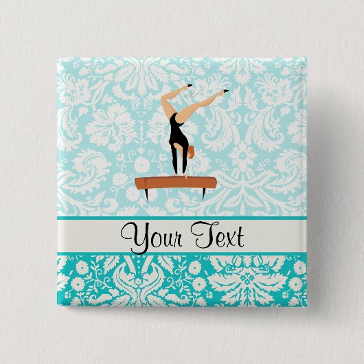 体操の釣り合い梁 缶バッジ (正面)