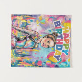 体操の鮮やかに彩られた、特別な誕生日 タペストリー (正面(横))