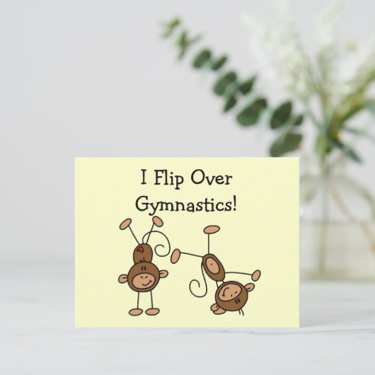 体操のTシャツとギフトをひっくり返す ポストカード (スタンド正面)
