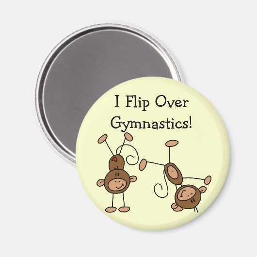体操のTシャツとギフトをひっくり返す マグネット (正面/裏面)