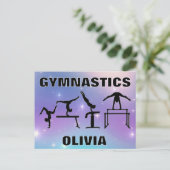 体操はがきパープルターコイズ ポストカード (スタンド正面)