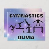 体操はがきパープルターコイズ ポストカード (正面/裏面)