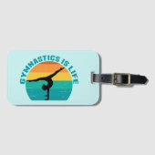 体操はライフビューティフルサンセット体操ティール（緑がかった色） ラゲッジタグ (正面横)