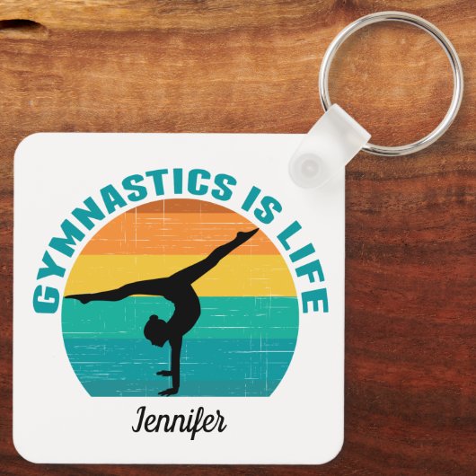 体操は人生の美しいサンセットギムナストカスタム キーホルダー (裏面)