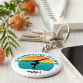 体操は人生の美しいサンセットギムナストカスタム キーホルダー (側面)