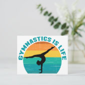 体操は人生の美しいサンセットギムナストティール（緑がかった色） ポストカード (スタンド正面)