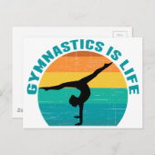 体操は人生の美しいサンセットギムナストティール（緑がかった色） ポストカード (正面/裏面)