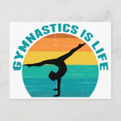 体操は人生の美しいサンセットギムナストティール(緑がかった色) ポストカード (正面)