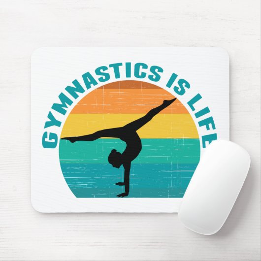 体操は人生の美しいサンセットギムナストティール(緑がかった色) マウスパッド (マウス)