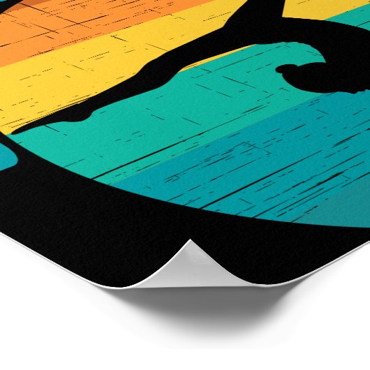 体操は人生の美しいサンセットギムナストブラック ポスター (角)