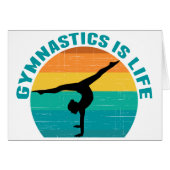 体操は人生の美しい日没の体操選手カード (正面横)