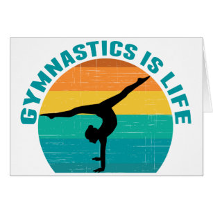体操は人生の美しい日没の体操選手カード
