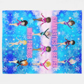 体操は友達と冬の方が疑問に思好い フリースブランケット (正面(横))