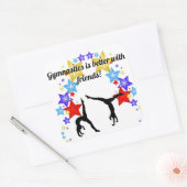 体操は友達と良いステッカー スクエアシール (封筒)