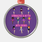 体操は友達に似合う メタルオーナメント (正面)