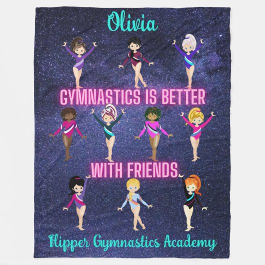 体操は友達に似合パーソナライズされたう フリースブランケット (正面)