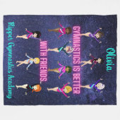 体操は友達に似合パーソナライズされたう フリースブランケット (正面(横))