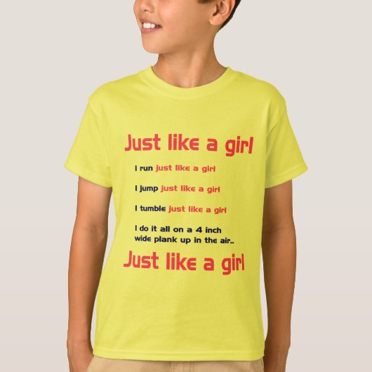 体操は女の子を好みます Tシャツ (正面)