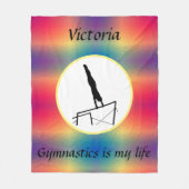 体操は私の人生である – 不均一なバーで体操 フリースブランケット (正面)