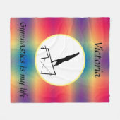 体操は私の人生である – 不均一なバーで体操 フリースブランケット (正面(横))