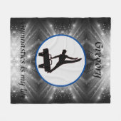 体操は私の人生である – 男子体操 フリースブランケット (正面(横))