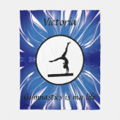 体操は私の人生カスタム体操選手バランスビーム フリースブランケット (正面)