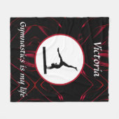 体操は私の人生カスタム体操選手バランスビーム フリースブランケット (正面(横))