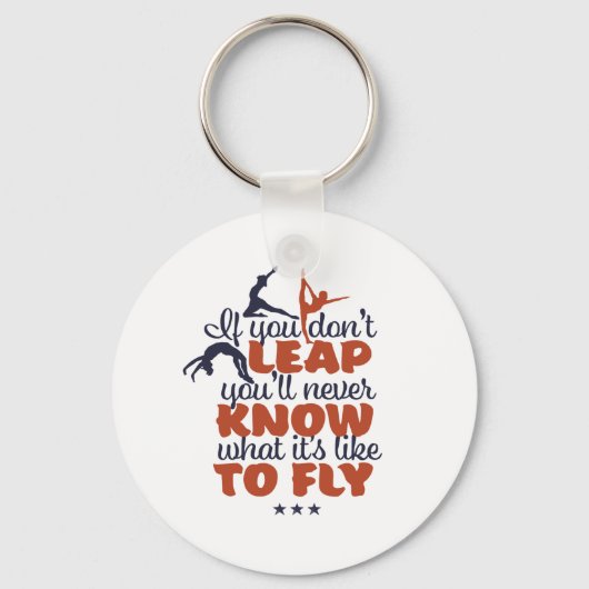 体操やる気を起こさせるスポーツ引用文ガールギムナスト キーホルダー (正面)