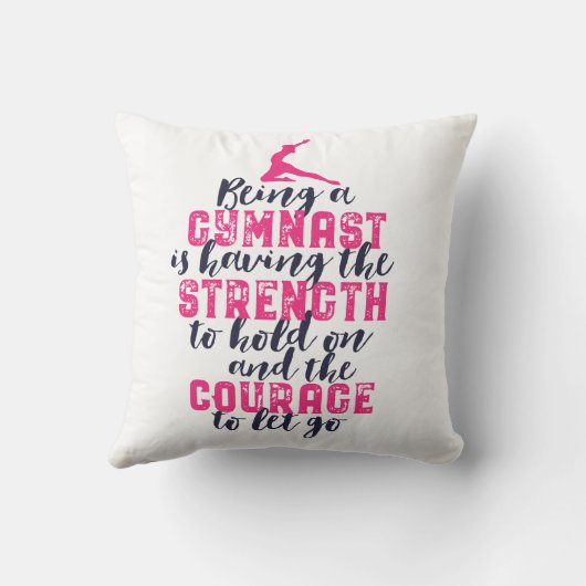 体操やる気を起こさせる引用文スポーツガールギムナスト クッション (裏面)