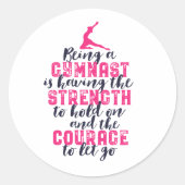 体操やる気を起こさせる引用文スポーツガールギムナスト ラウンドシール (正面)