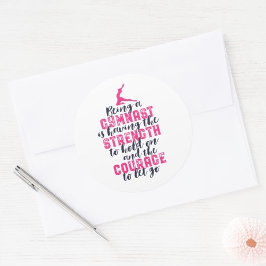 体操やる気を起こさせる引用文スポーツガールギムナスト ラウンドシール (封筒)