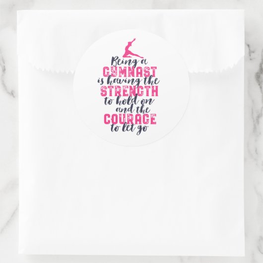 体操やる気を起こさせる引用文スポーツガールギムナスト ラウンドシール (バッグ)