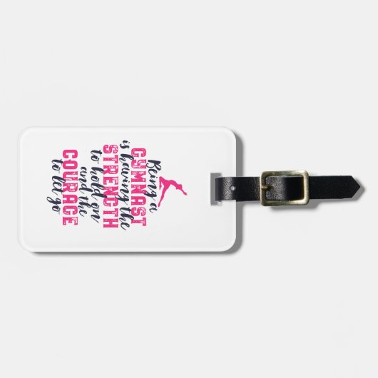 体操やる気を起こさせる引用文スポーツガールギムナスト ラゲッジタグ (正面横)