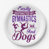 体操や犬に気を取られる ペーパープレート (正面)