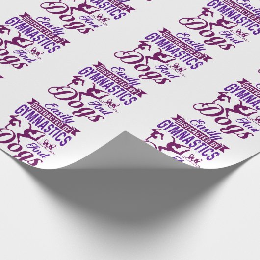 体操や犬に気を取られる ラッピングペーパー (角)