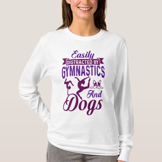 体操や犬に気を取られる Tシャツ (正面)
