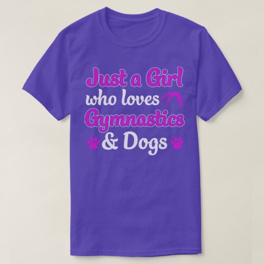 体操や犬体操選手が大好きな少女 Tシャツ (デザイン正面)