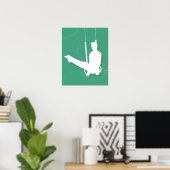 体操をする男のシルエット ポスター (ホームオフィス)