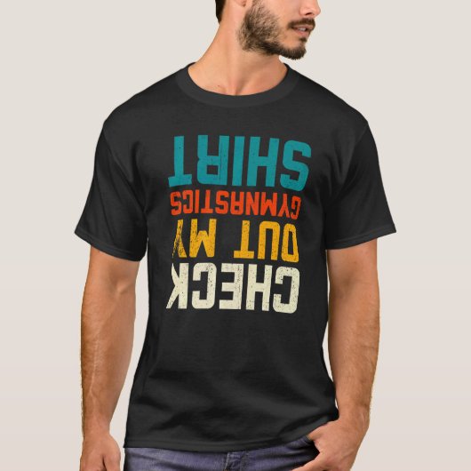体操をチェックする Tシャツ (正面)