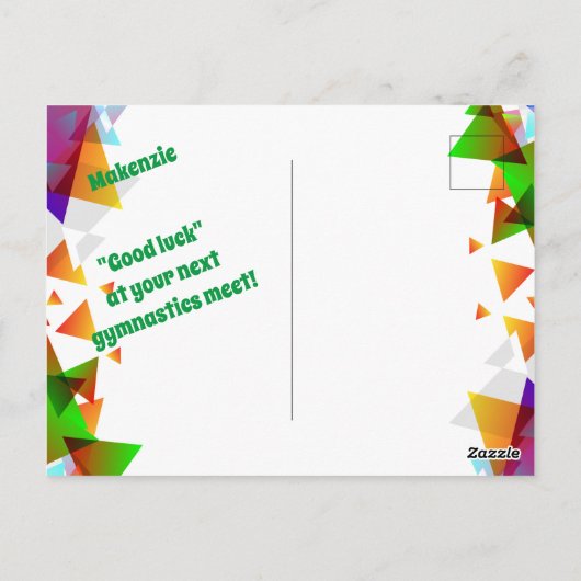 体操を愛する女の子のための体操はがき! ポストカード (裏面)