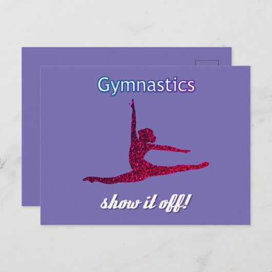 体操を愛する女の子のための体操はがき! ポストカード (正面/裏面)