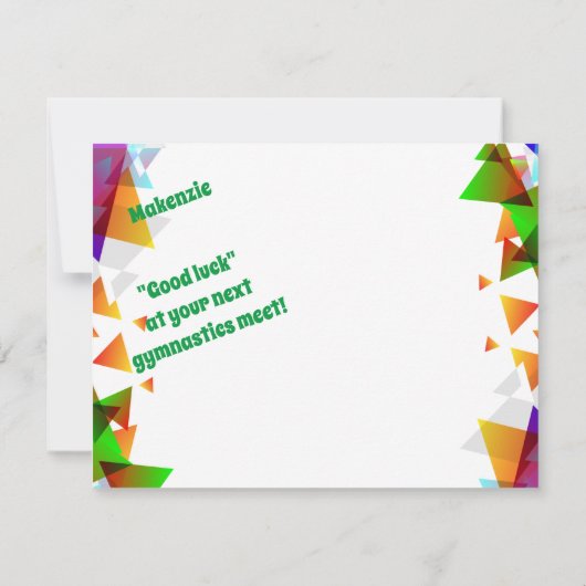 体操を愛する女の子のための体操カード! カード (裏面)