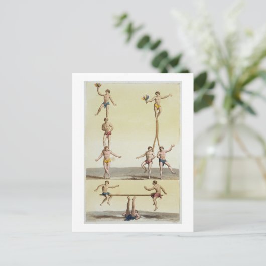 体操を行うメキシコ人(カラーリトボ) ポストカード (スタンド正面)