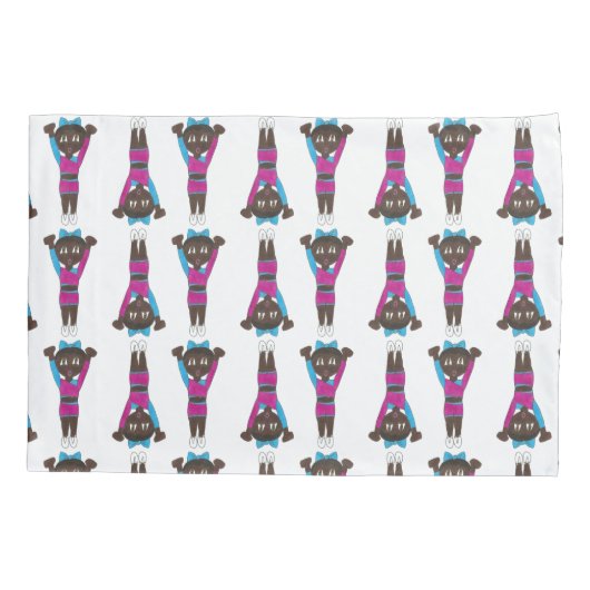 体操アクロバティクスタンブリングアクロダンサーの女の子 枕カバー (裏面)